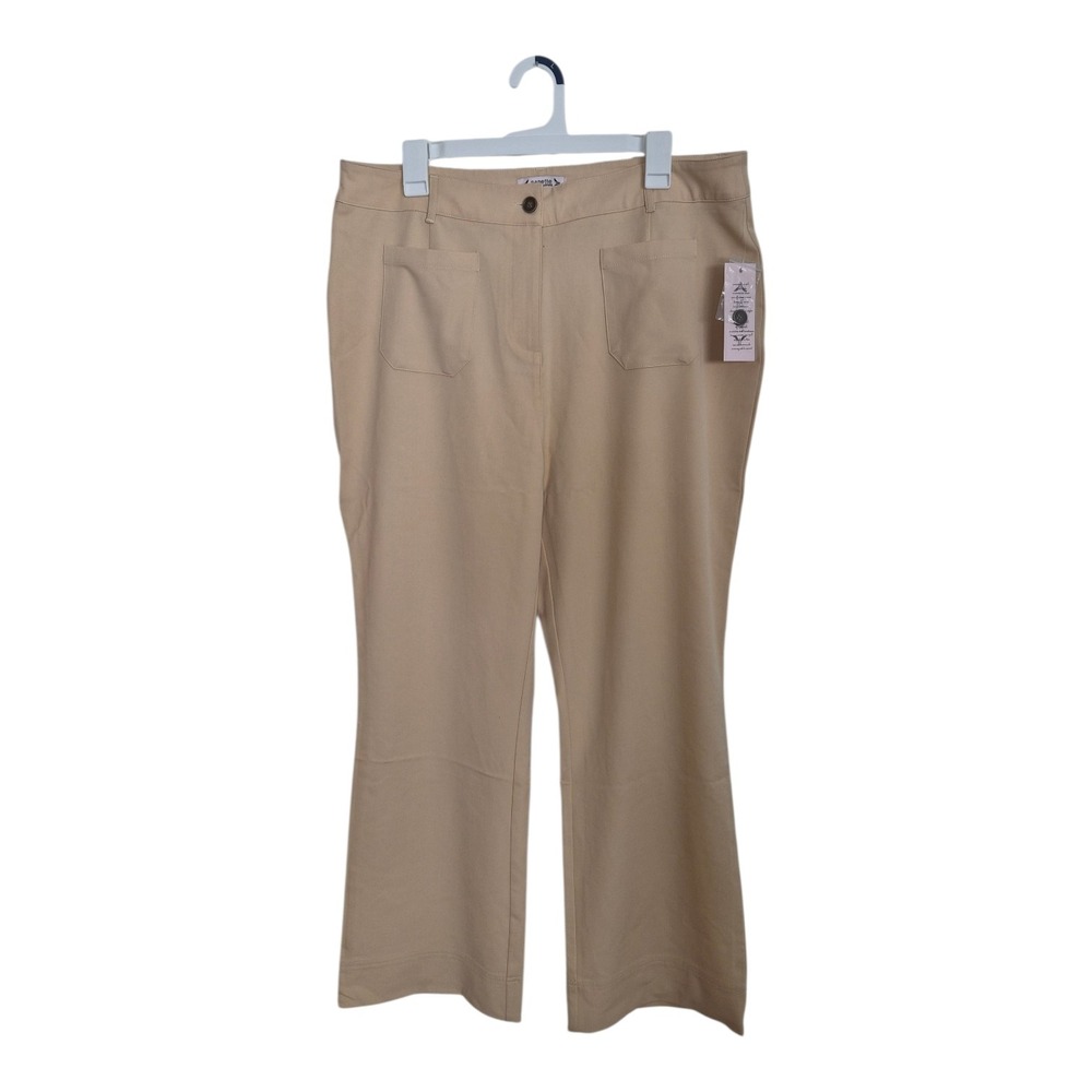 Nanette Lepore Butter Yellow‎ Stretch Bootcut Pants Women's Size 16 NWT